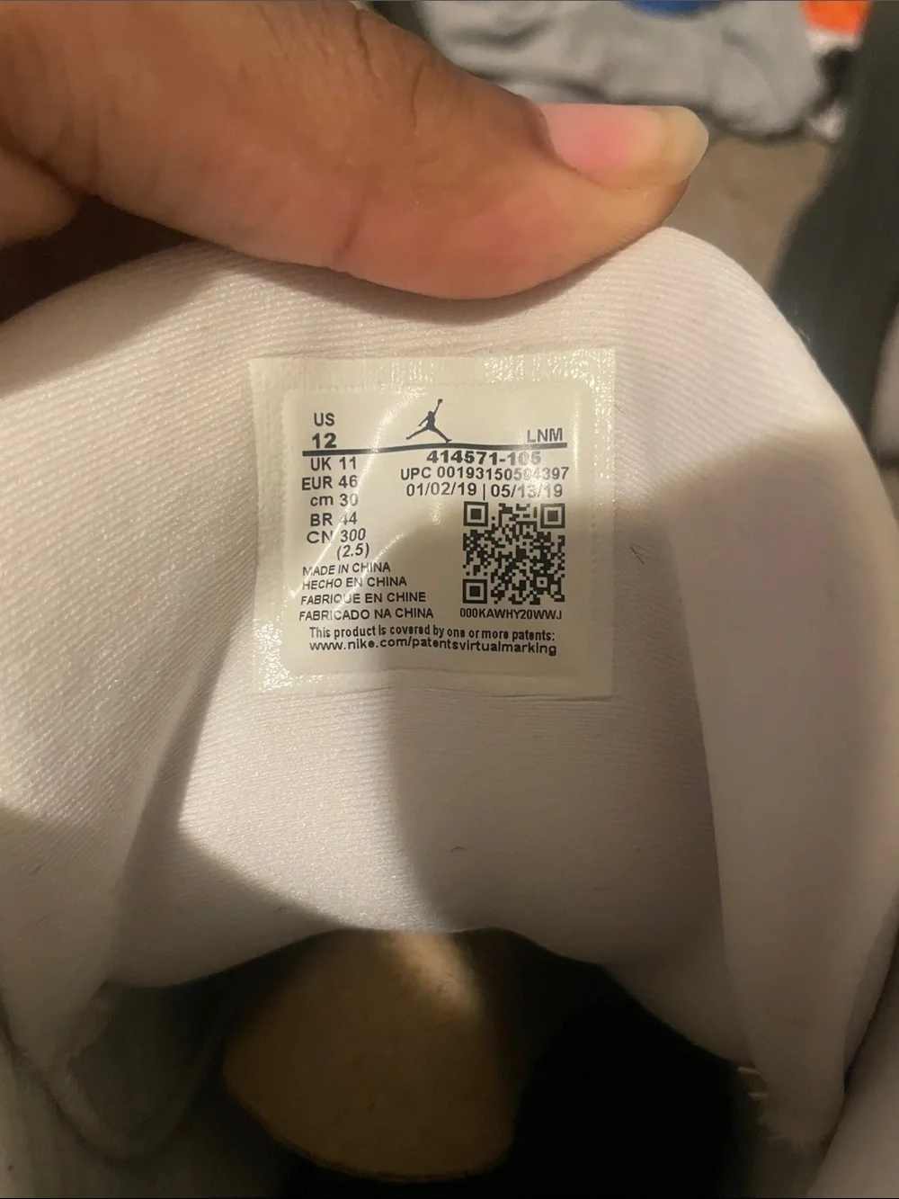 Jordan Air Jordan 13 Retro Box Label - Gray and Pink Accent